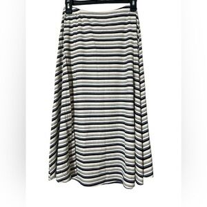 Olivaceous a line skirt stripped long‎ skirt navy black size M medium